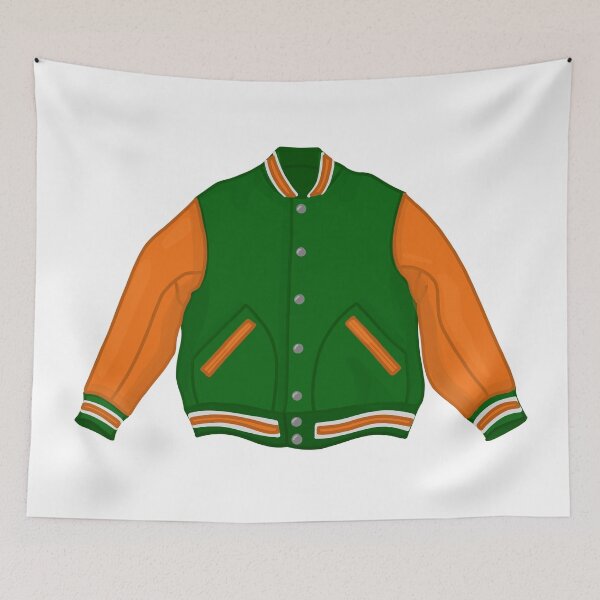 Item preview, Orange Varsity Jacket designed and sold by Alexandra Jones.