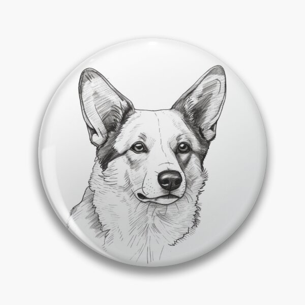Aperçu de l'œuvre Dessin au trait Corgi créée et vendue par OtterComforts.