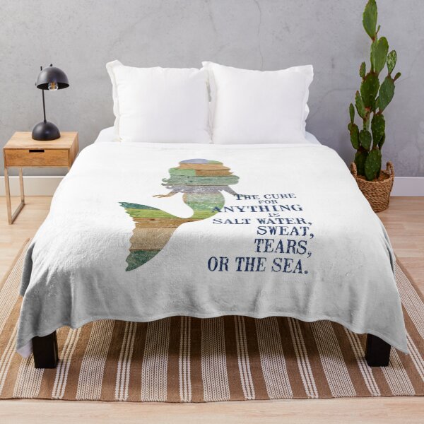 Item preview, The Cure For Anything is Salt Water, Sweat, Tears, or The Sea - Distressed Rustic Mermaid Quotes designed and sold by RebornEpic.