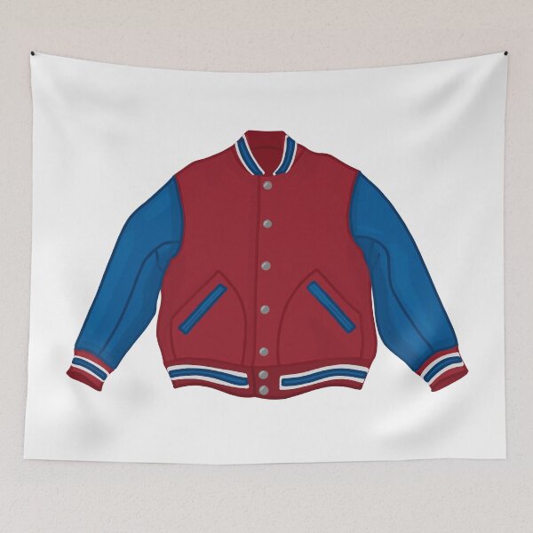 Item preview, Red and Blue Varsity Jacket designed and sold by Alexandra Jones.