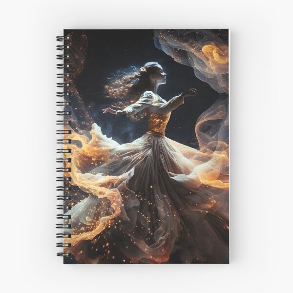 Item preview, Shamanic dancing witch in fiery dress designed and sold by Red Witch Art.
