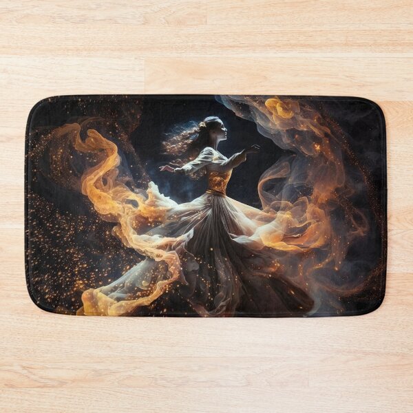 Item preview, Shamanic dancing witch in fiery dress designed and sold by Red Witch Art.