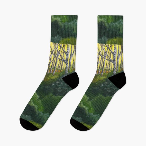 Item preview, Birch forest with blackbird designed and sold by drowning-radio.