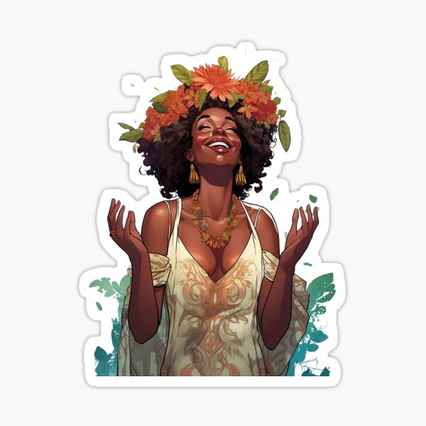 Item preview, floral afro ecentric queen I designed and sold by bamanimax.