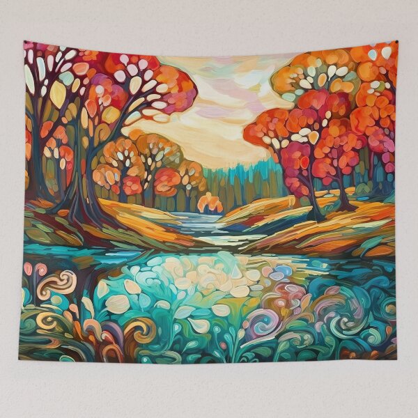 Item preview, Beautiful summer Impressionistic landscape designed and sold by Red Witch Art.