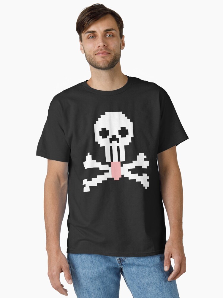 Thumbnail 1 of 7, Classic T-Shirt, Pixel Mlemskull & Crossbones designed and sold by TheRandomFactor.