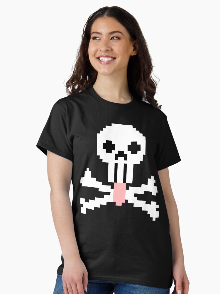 Thumbnail 2 of 7, Classic T-Shirt, Pixel Mlemskull & Crossbones designed and sold by TheRandomFactor.