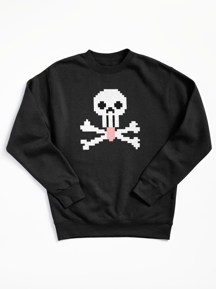 Thumbnail 2 of 7, Pullover Sweatshirt, Pixel Mlemskull & Crossbones designed and sold by TheRandomFactor.