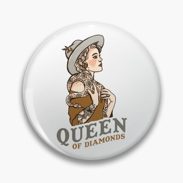 Item preview, Queen Of Diamonds: Badass Retro Western Cowgirl With A Diamondback Rattlesnake designed and sold by The Whiskey Ginger Design Shop.
