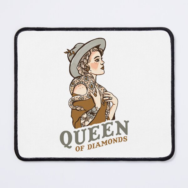 Item preview, Queen Of Diamonds: Badass Retro Western Cowgirl With A Diamondback Rattlesnake designed and sold by The Whiskey Ginger Design Shop.