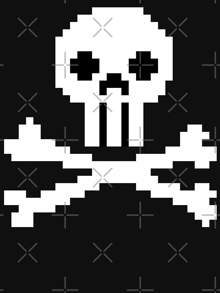 Thumbnail 7 of 7, Classic T-Shirt, Pixel Skull & Crossbones designed and sold by TheRandomFactor.