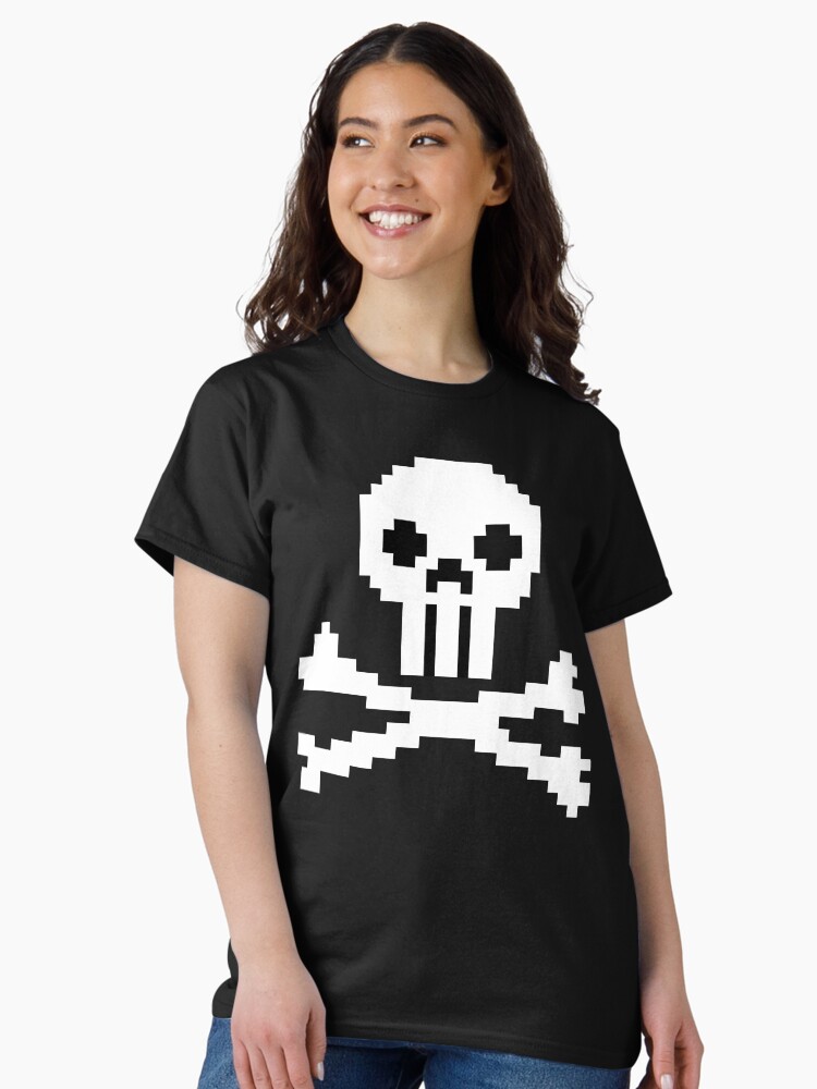 Thumbnail 1 of 7, Classic T-Shirt, Pixel Skull & Crossbones designed and sold by TheRandomFactor.