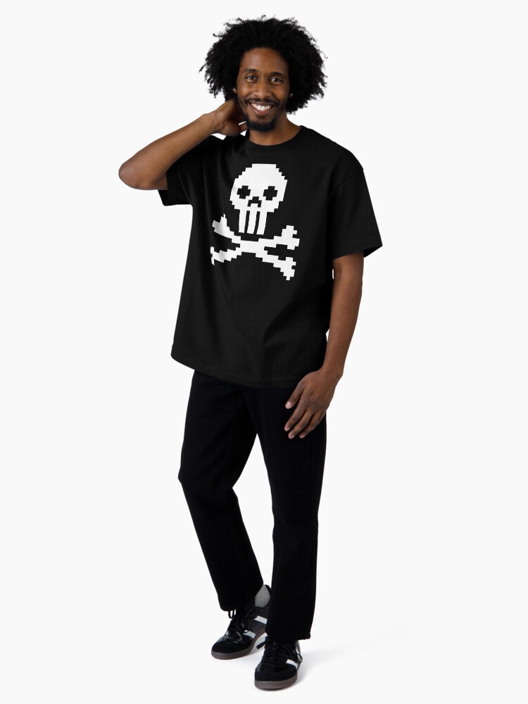 Thumbnail 4 of 7, Oversized T-Shirt, Pixel Skull & Crossbones designed and sold by TheRandomFactor.
