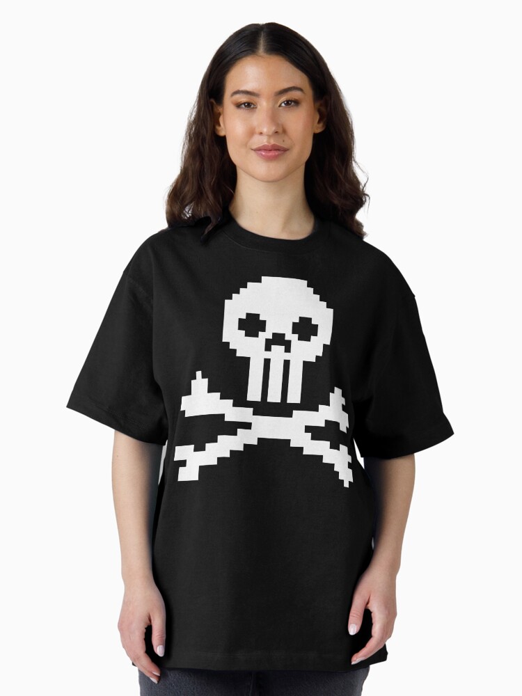Thumbnail 2 of 7, Oversized T-Shirt, Pixel Skull & Crossbones designed and sold by TheRandomFactor.
