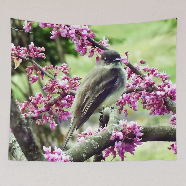 Item preview, Phoebe in a Redbud Tree designed and sold by Susan Savad.