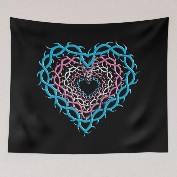 Item preview, Thorn Hearts Transgender pride colors gothic designed and sold by TheirChoice.