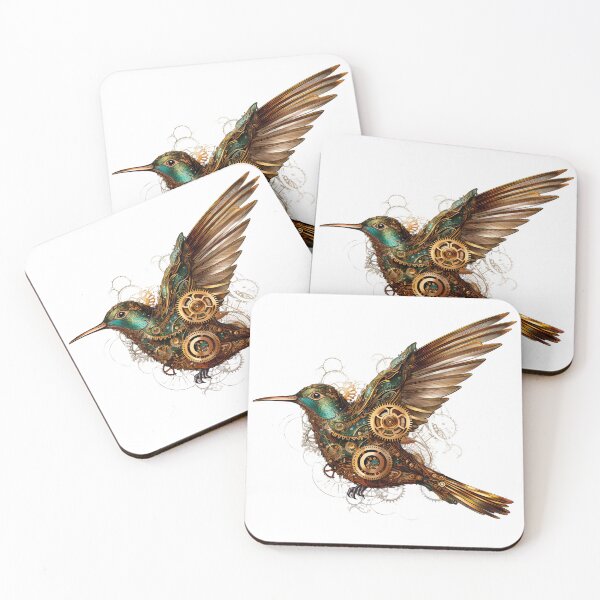 Item preview, Illustrated Steampunk Hummingbird designed and sold by landletsy.