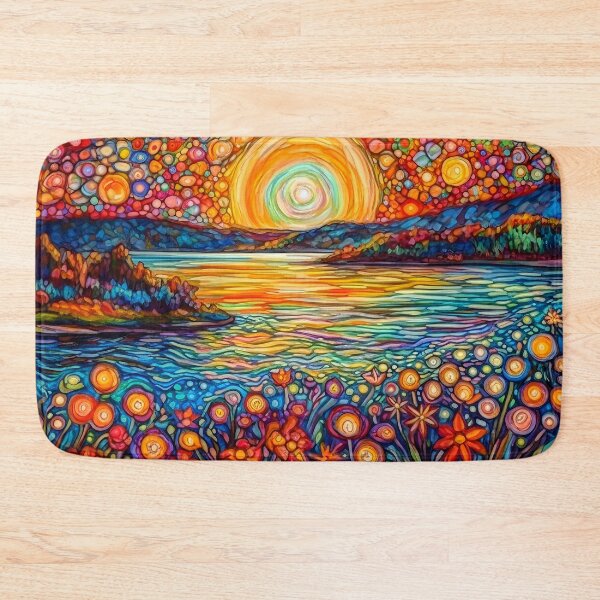 Item preview, Beautiful summer impressionistic landscape sunset designed and sold by Red Witch Art.
