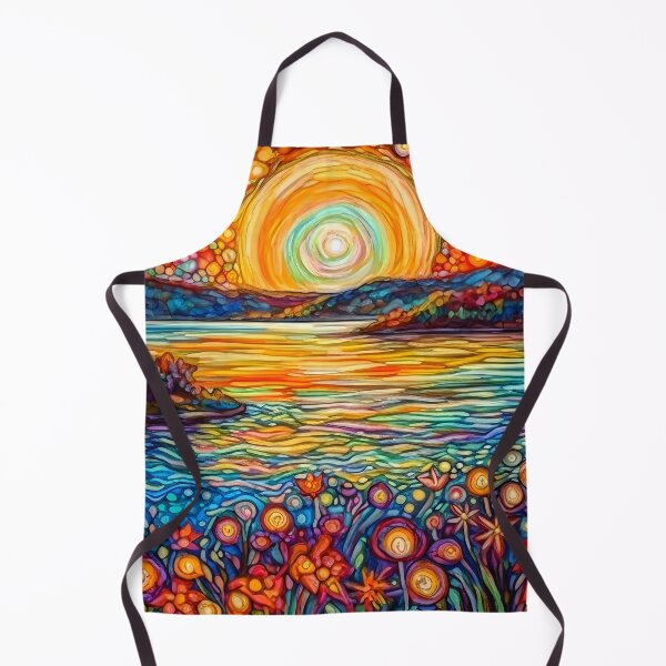 Item preview, Beautiful summer impressionistic landscape sunset designed and sold by Red Witch Art.