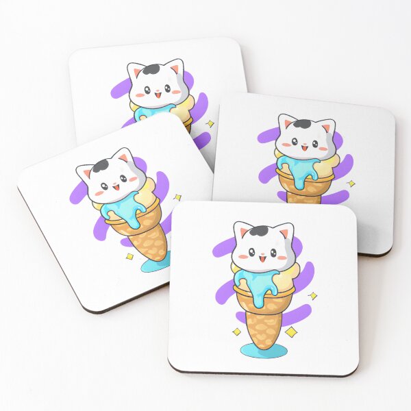 Item preview, Cute Ice Cream Cone with Cat Tongue and Colorful Scoops designed and sold by NathalieRached.