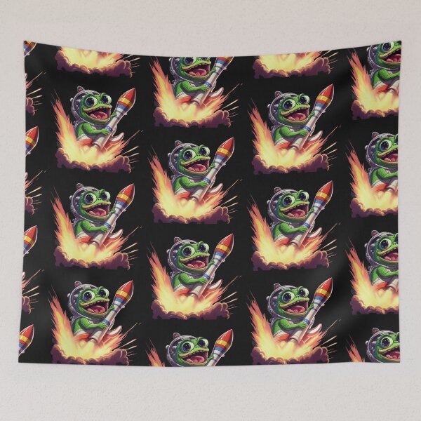 Item preview, Pepe the frog on a rocket designed and sold by No-No-Name.