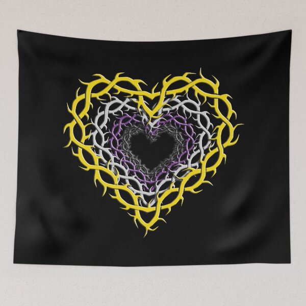 Aperçu de l'œuvre Thorn Hearts Non Binary pride couleurs gothique créée et vendue par TheirChoice.