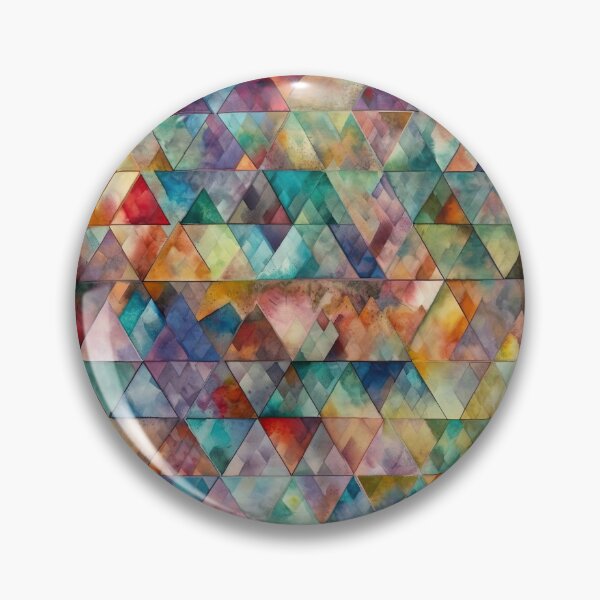 Item preview, Enchanted Forest Triangles Colorful Checker Pattern Fusion designed and sold by Retroshore.