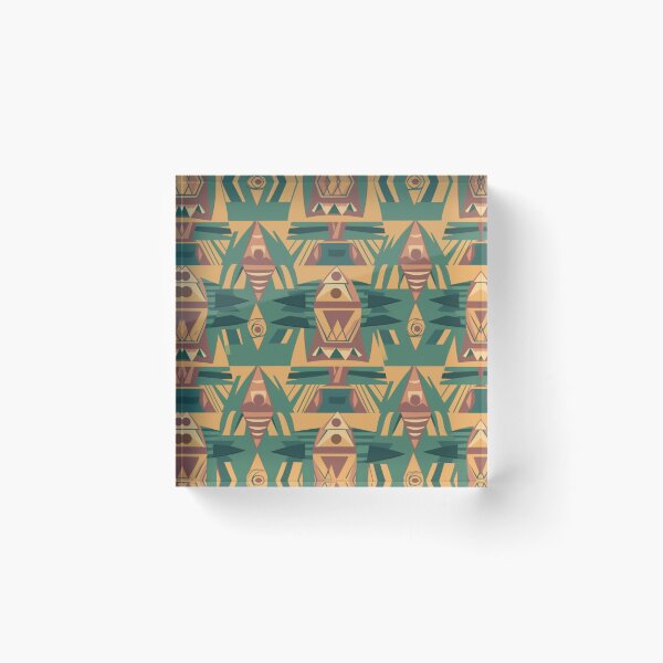 Item preview, African Print Deco Tile Art designed and sold by Nile-Mosaic-Co.