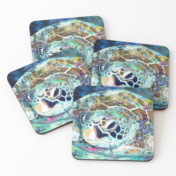 Item preview, Colorful Sea Turtle Charm Beach Art designed and sold by Sharon Cummings Art.