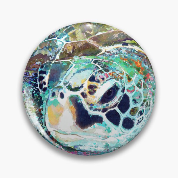 Item preview, Colorful Sea Turtle Charm Beach Art designed and sold by Sharon Cummings Art.