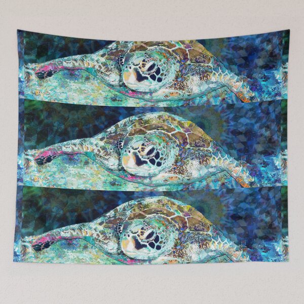 Item preview, Colorful Sea Turtle Charm Beach Art designed and sold by Sharon Cummings Art.