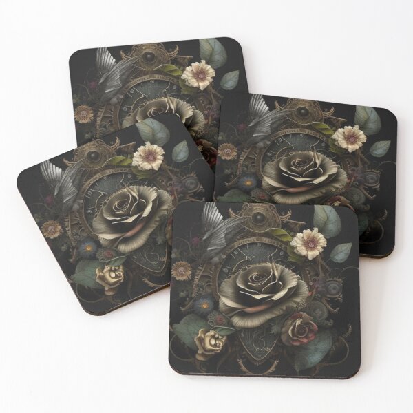 Item preview, Gothic Steampunk Dark Flower Collage By Brandon Cable  designed and sold by BrandonArtWorld.