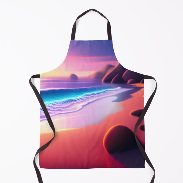 Item preview, Beach Sunset Fantasy in Cartoon Style with a Pink Paradise Mountain designed and sold by stylishdzign.