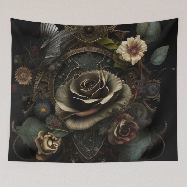Item preview, Gothic Steampunk Dark Flower Collage By Brandon Cable  designed and sold by BrandonArtWorld.
