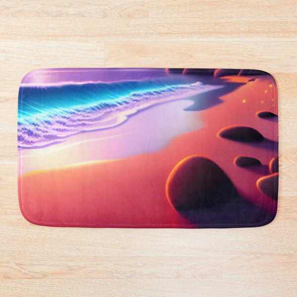 Item preview, Beach Sunset Fantasy in Cartoon Style with a Pink Paradise Mountain designed and sold by stylishdzign.