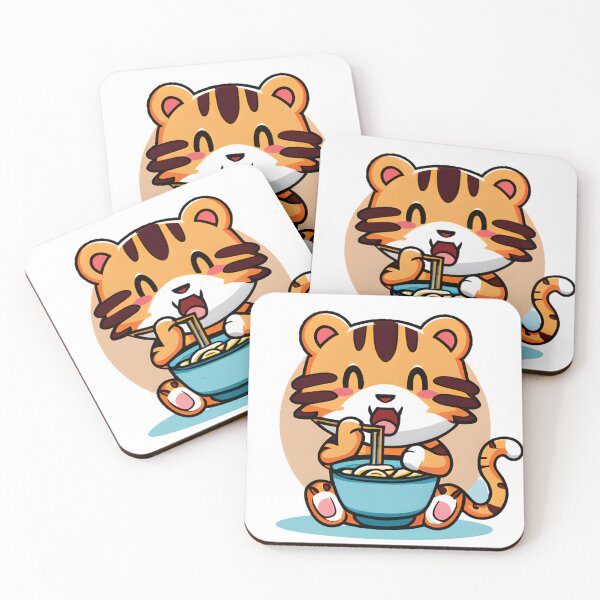 Item preview, Cute Tiger Eating Ramen designed and sold by NathalieRached.