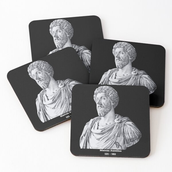 Item preview, Marcus Aurelius Bust Black and White Graphic Illustration designed and sold by Quote Gallery.