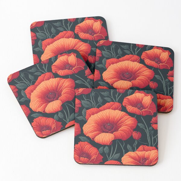 Item preview, prado de amapolas flores silvestres patten rojo designed and sold by jkrphoto.