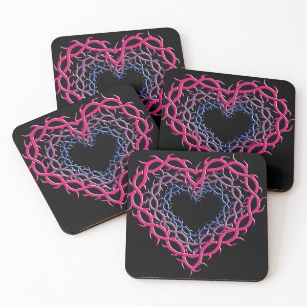 Item preview, Thorn Hearts Bisexual Pride colors gothic LGBT designed and sold by TheirChoice.