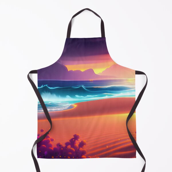 Item preview, Beach Sunset Fantasy in Cartoon Style with a Pink Paradise Mountain designed and sold by stylishdzign.