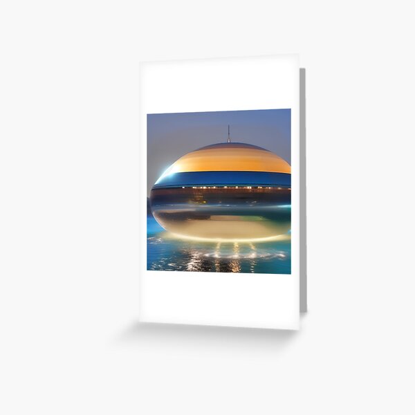 Ocean Dome Yacht Megastructure Rendezvous Greeting Card