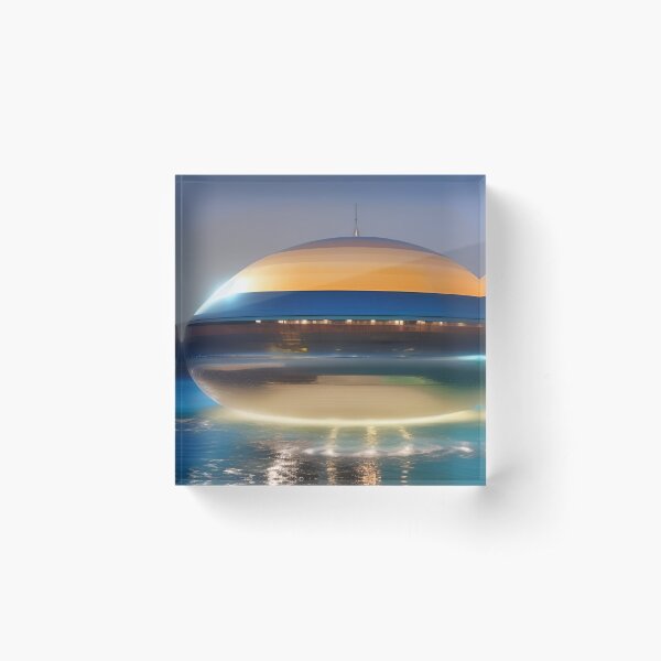 Ocean Dome Yacht Megastructure Rendezvous Acrylic Block