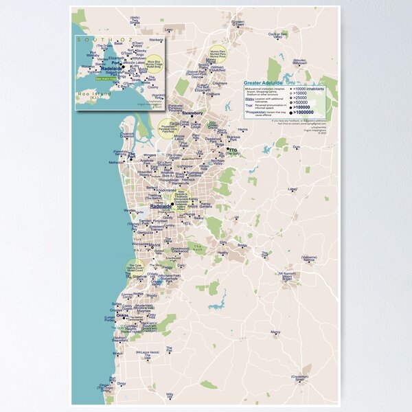 Item preview, Adelaide Slang Map designed and sold by S-T-O-A.