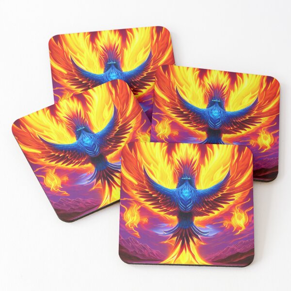 Item preview, Blue Bodied Phoenix in Flames designed and sold by Sweet-Medley.