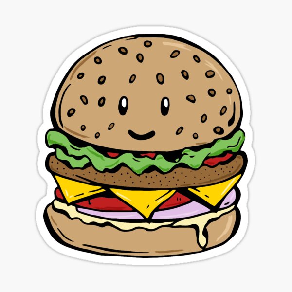 Hamburger sticker and print Sticker