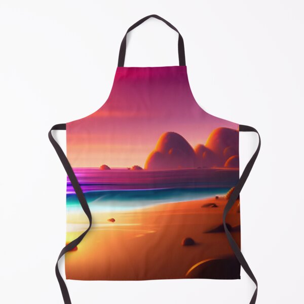 Item preview, Beach Sunset Fantasy in Cartoon Style with a Pink Paradise Mountain designed and sold by stylishdzign.