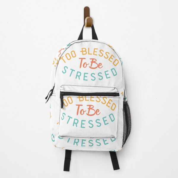 Item preview, Too Blessed To Be Stressed Funny Sayings Quotes, Retro Motivational Quote Design | Gratitude, Faith & Positive Thinking Gift designed and sold by Fashion Art Gifts ⭐⭐⭐⭐⭐.