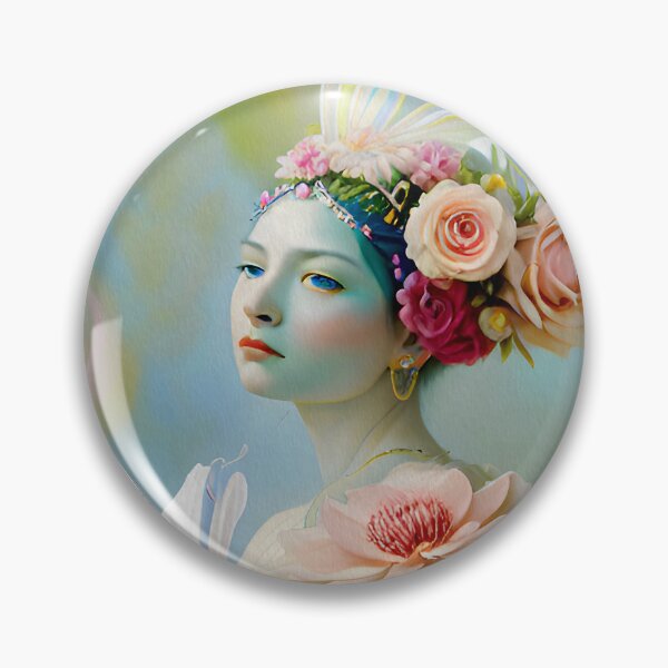 Artikelvorschau, Soft Focus Pastell Woman Floral AI Art Blue und Pink Roses entworfen und verkauft von BlueIrisMarket.