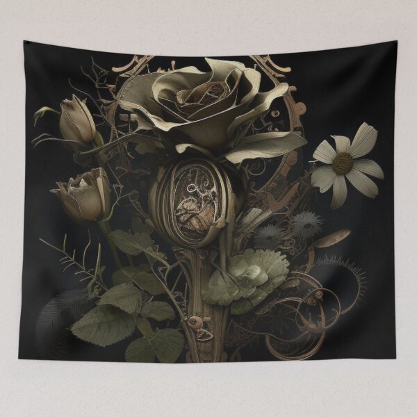 Item preview,  Gothic Steampunk Dark Flower Collage By Brandon Cable  designed and sold by BrandonArtWorld.