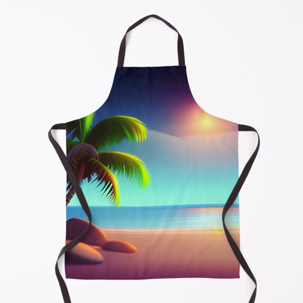 Item preview, Beach Sunset Fantasy in Cartoon Style with a Pink Paradise Mountain designed and sold by stylishdzign.